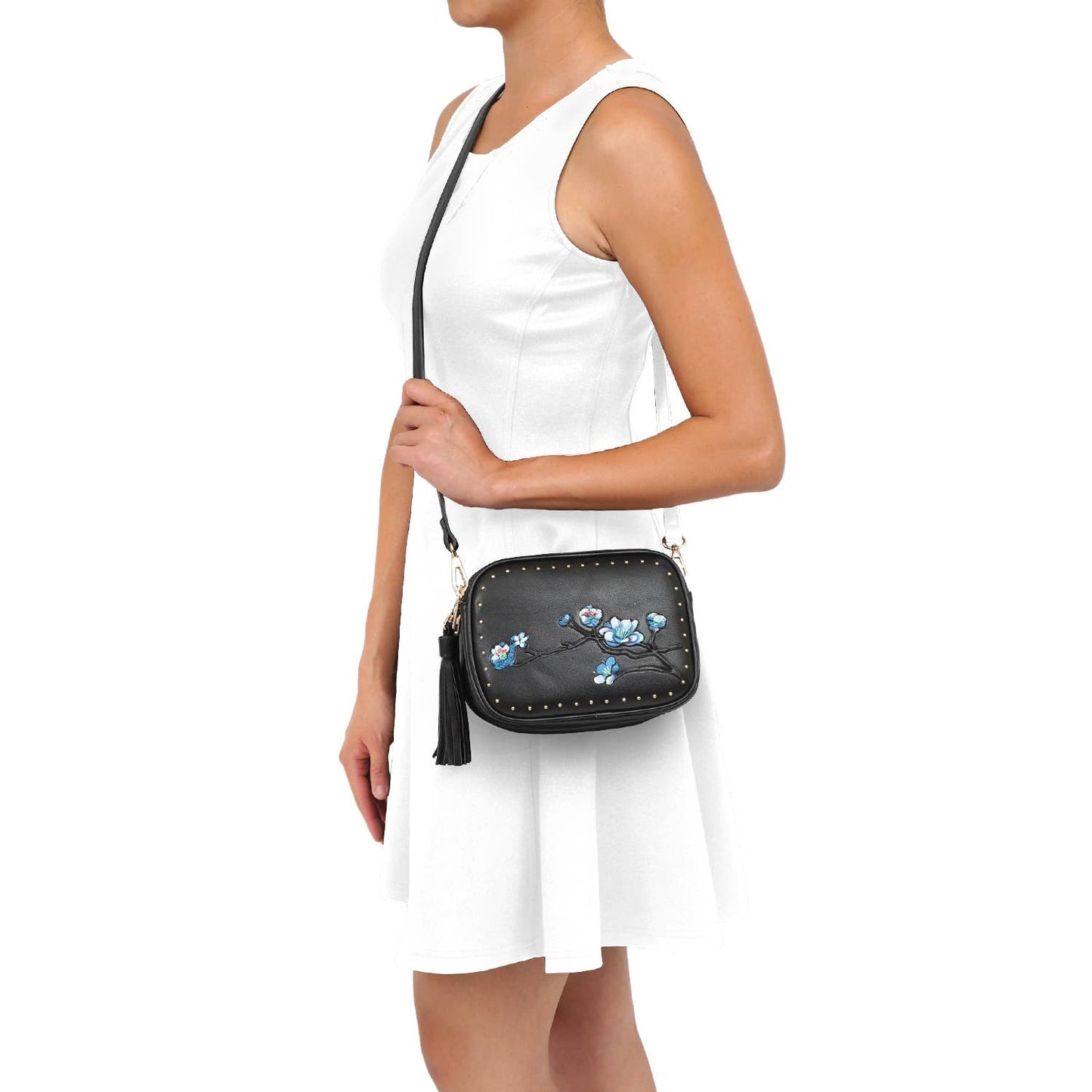 Leilani Stud 3D Flower Crossbody w/Removable Strap