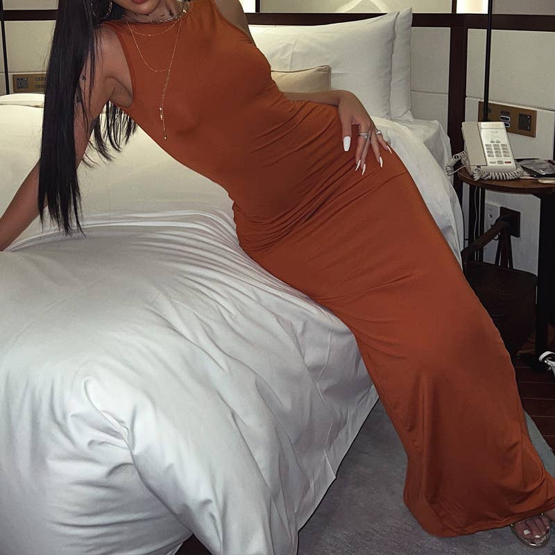 Backless Split Maxi Dress