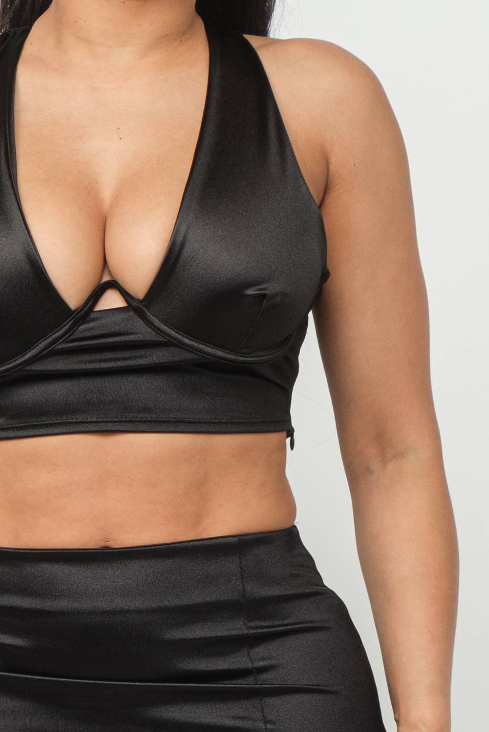 Open Front Wire Detail Top And Skirt Set: Lime / 2-2-2 (S-M-L)