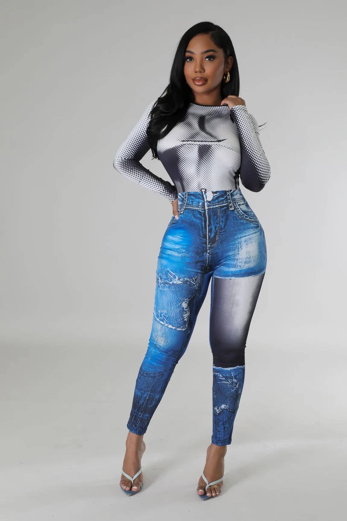 Denim Illusion Jumpsuit: M
