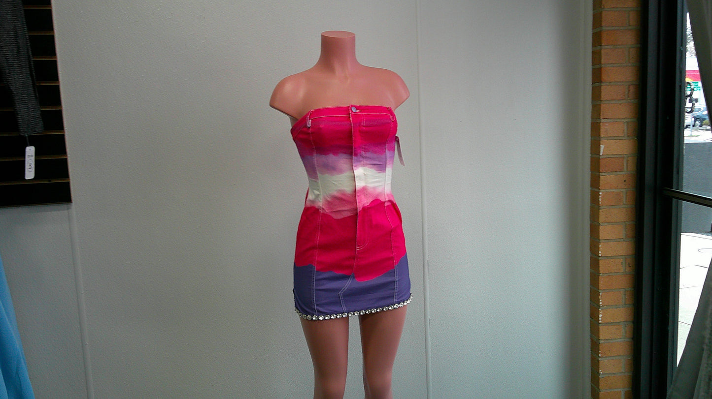 sleeveless tie-dye body dress