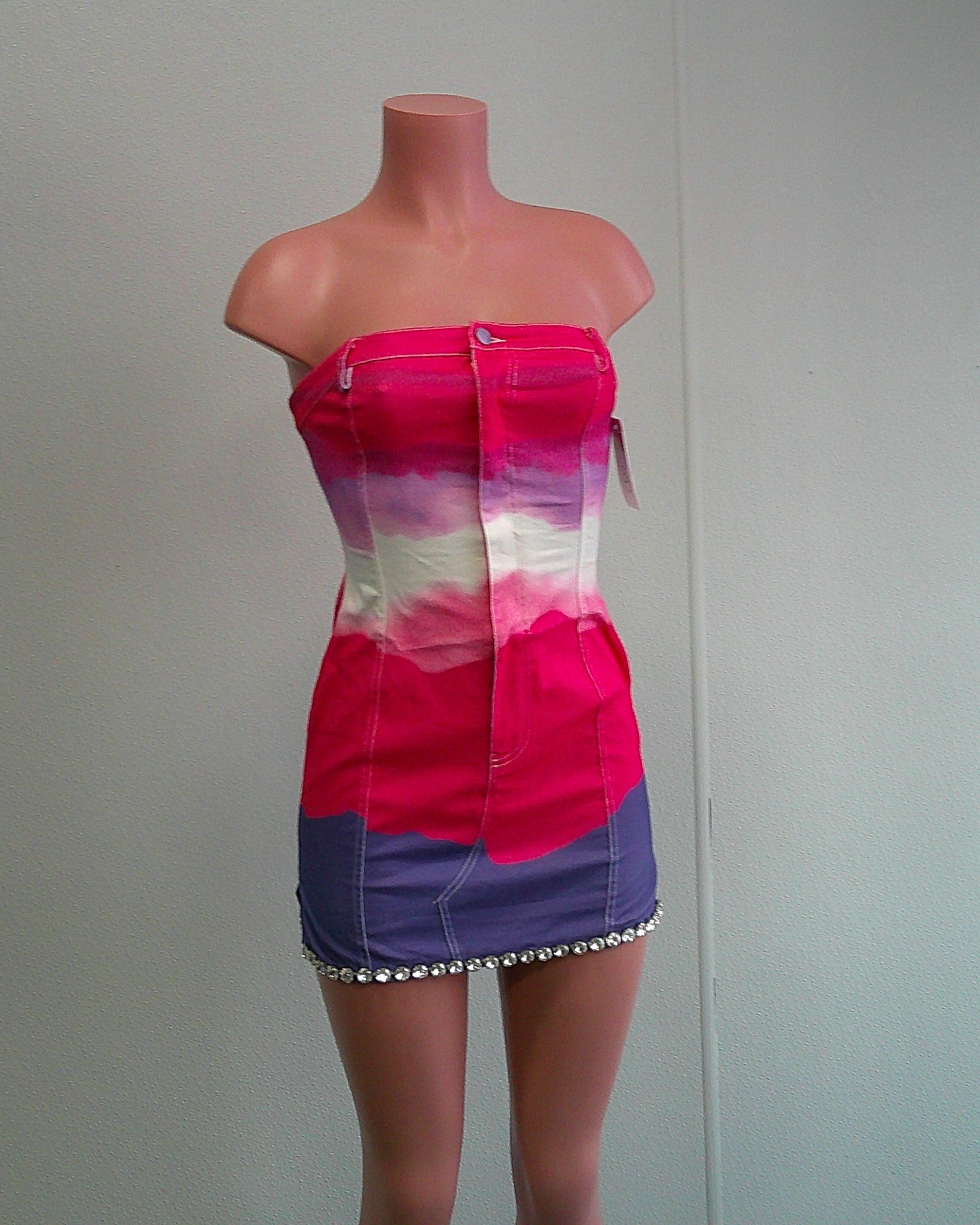 Washed Tie-Dye Denim Dress