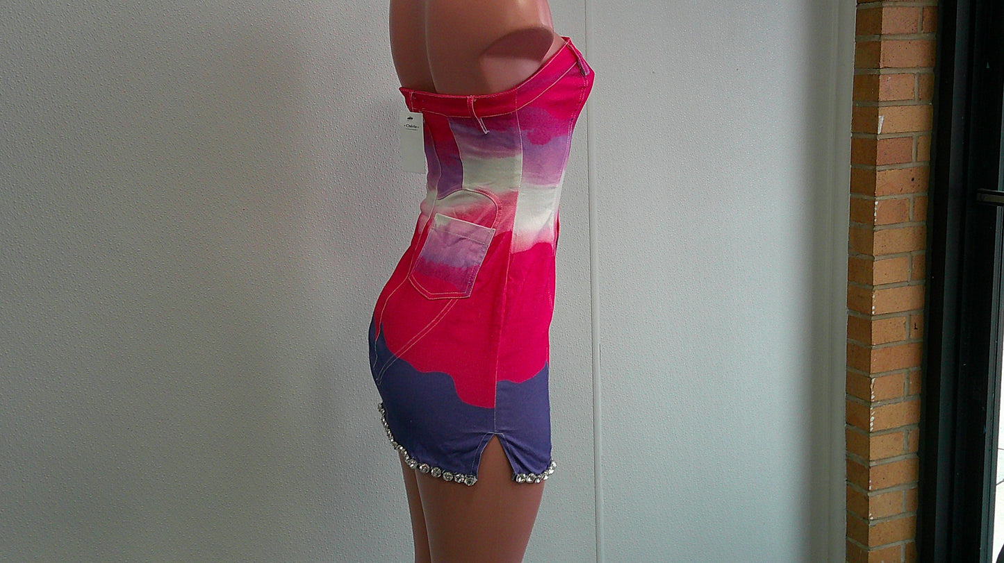 sleeveless tie-dye body dress