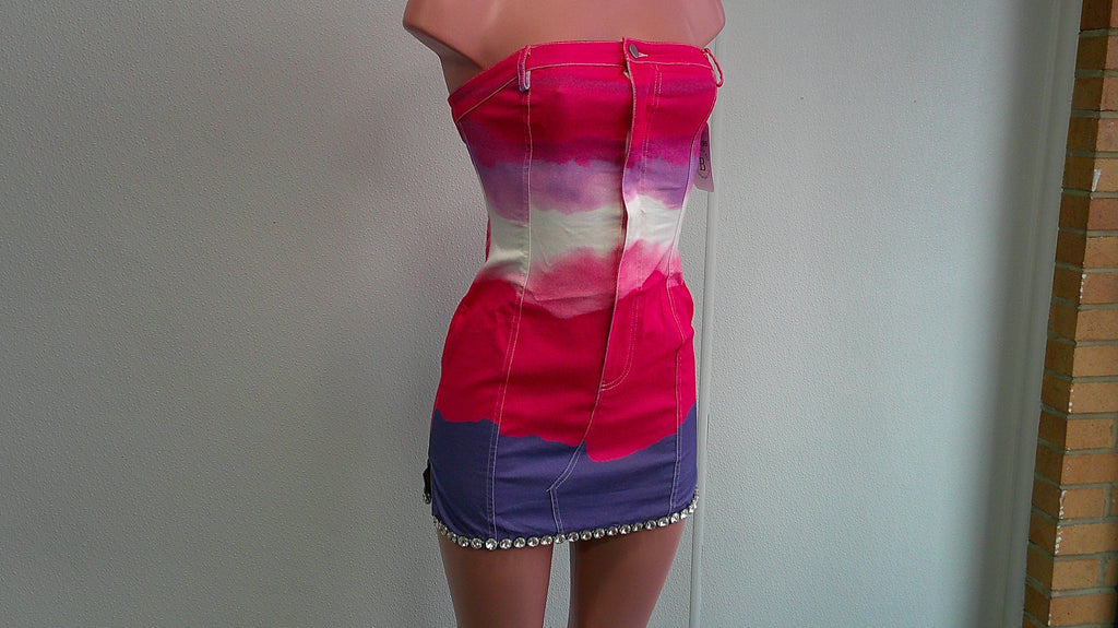 Washed Tie-Dye Denim Dress