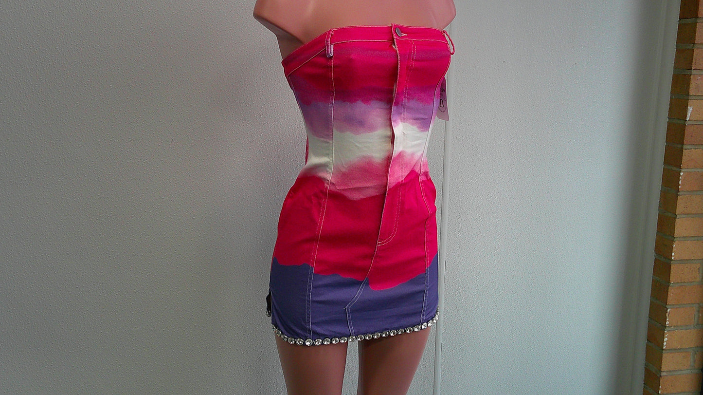 sleeveless tie-dye body dress