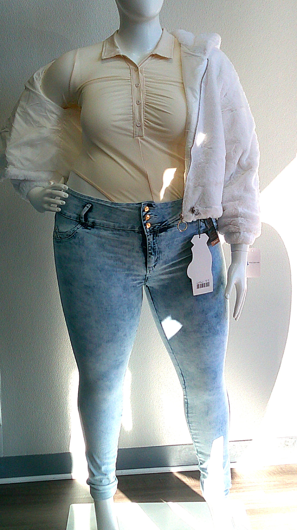 Acid Washed Stretch Jeans