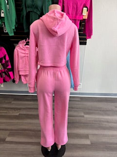 Cropped Hooded Two-Piece Sweat Suite