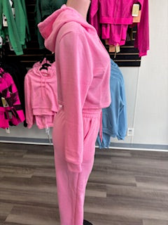 Cropped Hooded Two-Piece Sweat Suite